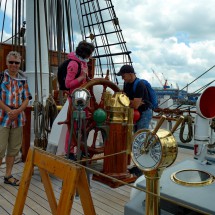 Visiting a bigger sailing boat in Kiel - It's the last day of the Kieler Woche